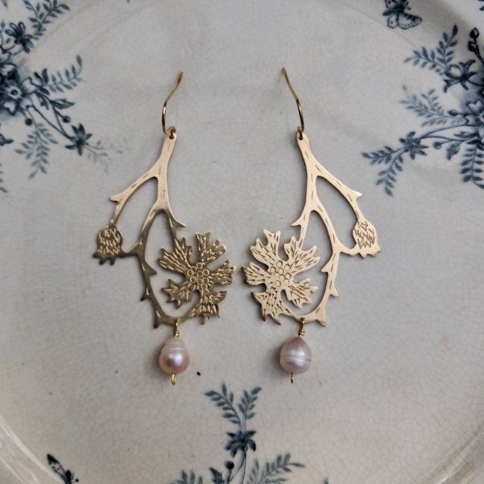 Boucles d'oreilles fleurs d'hiver 