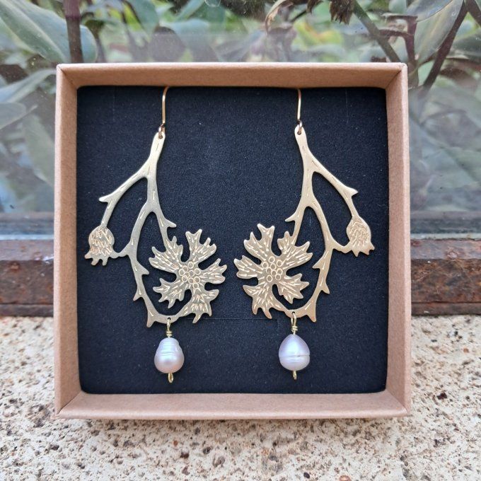 Boucles d'oreilles fleurs d'hiver 